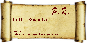 Pritz Ruperta névjegykártya